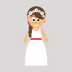 cartoon girl in white dress