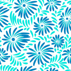Abstract vector floral seamless pattern