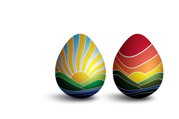 Sunrise and sunset eggs for Easter