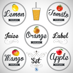 fruit juice. Detailed Vector label set