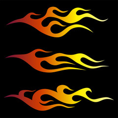 Flames fire vector. Set of red colored tribal flames. It can be used for tattoos and other designs, as well as the creation of a logo or template.