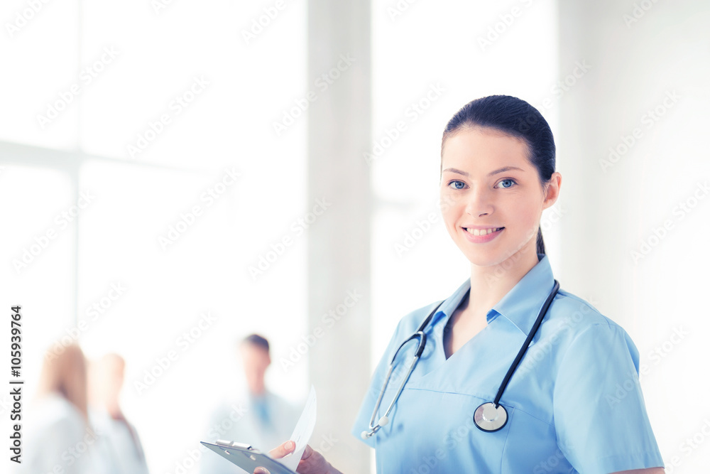 Canvas Prints female doctor or nurse in hospital