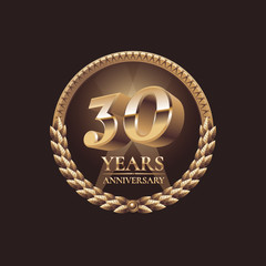 30 years anniversary vector icon. 30th celebration design