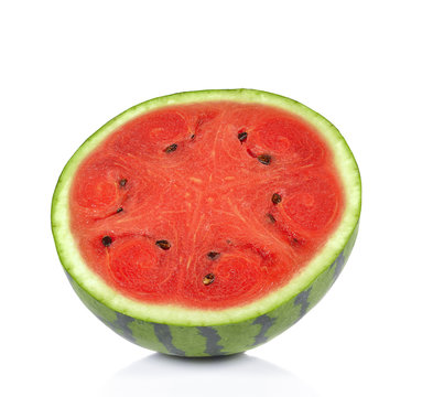 half of watermelon isolated on white background.