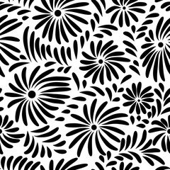 Abstract floral seamless pattern, vector 