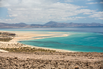 Strand Playa de Sotavento, Canarische Eilanden Fuerteventura, Spanje