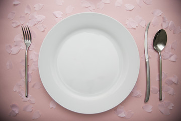 cutlery with sakura petals