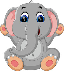 illustration of Cute elephant cartoon