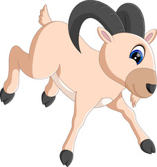 illustration of Cute cartoon goat