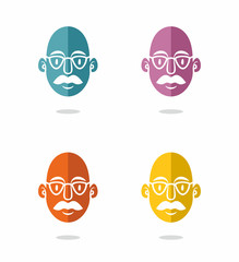 scientist face icon set