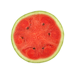 half of watermelon isolated on white background.