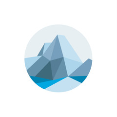 Mountain polygon in the low poly-style vector illustration
