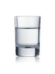 Transparent glass of water