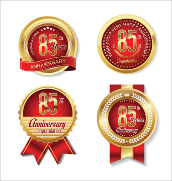 Anniversary golden badges collection 85 years
