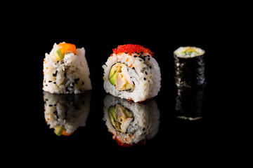 Variety of maki sushi