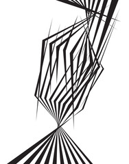 black and white mobious wave stripe optical abstract design