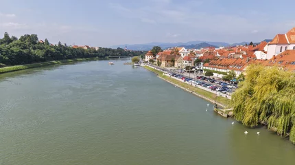  Maribor city and Drava river in Slovenia. © Panama