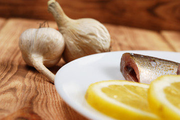 Raw fish with lemon