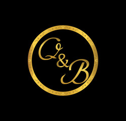 QB initial wedding in golden ring