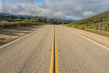 Road Straight Forward in California