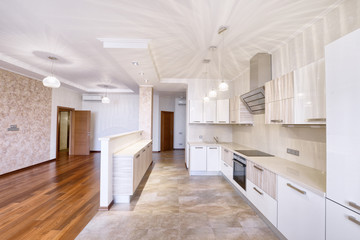 the interior of the kitchen