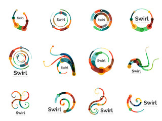 Vector swirl circle logo set