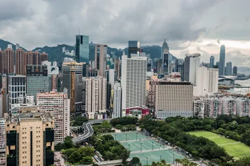 Rolgordijnen cityscape Victoria Park Causeway Bay Hong Kong  © snaptitude