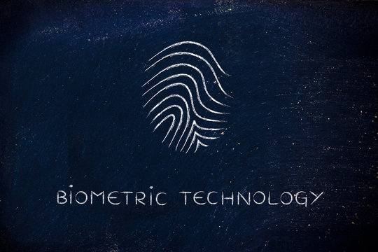 biometric technology chalk icon