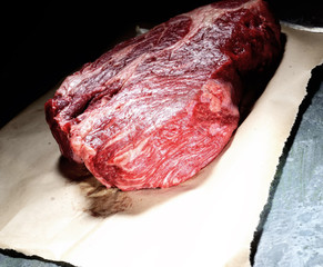 veal steak marbled paper