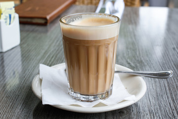 Food: Latte in a glass