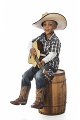 Young Guitar-Playing Cowboy