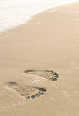 footprints on the beach