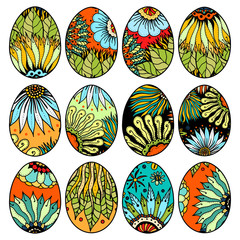 Hand drawn easter eggs