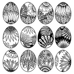 Hand drawn easter eggs