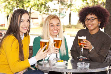 group of friends drinking beer