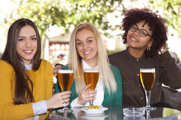 group of friends drinking beer