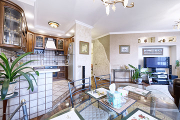 the interior of the kitchen