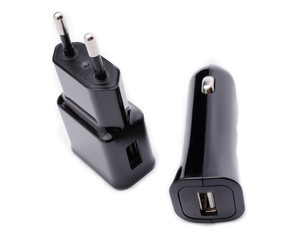 Mobile phone charger cable isolate on white background