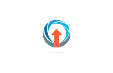 swirl arrow up power business logo