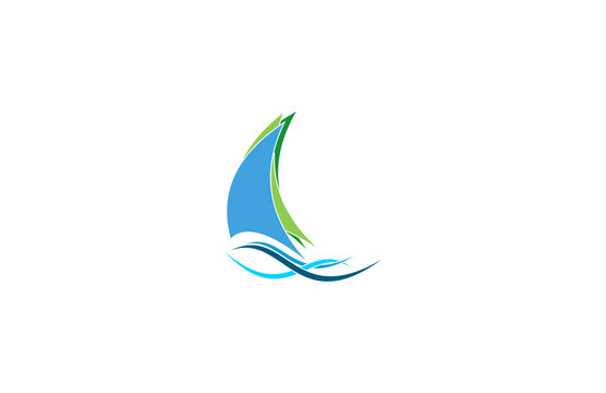 sailing boat vector logo