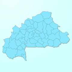 Burkina Faso blue map on degraded background vector