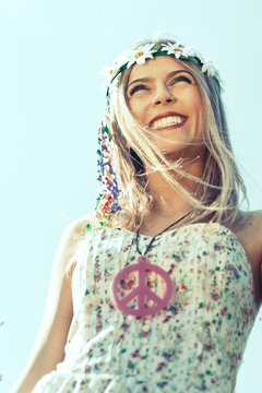 hippie girl with smile