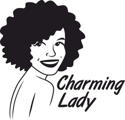 charming lady logo black