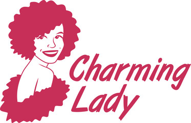 charming lady logo magenta