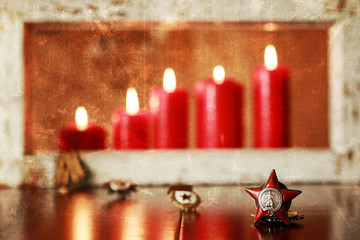 photoeffect scratch old retro medals USSR