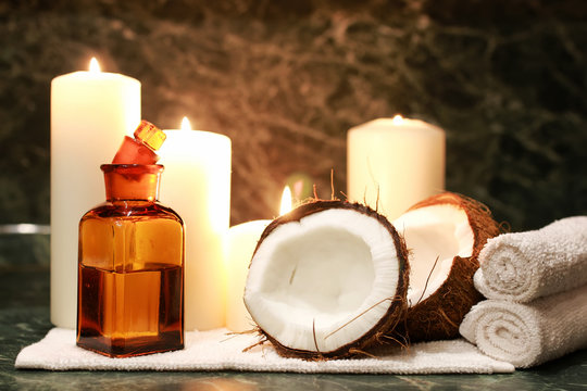 candles spa coconut oil