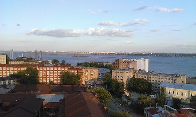 Obraz premium Top view of the city of Saratov