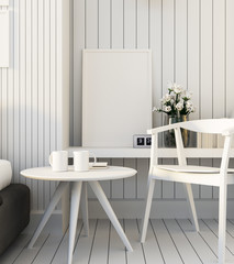 Simple Bedroom for Mock up Interior / 3D render image