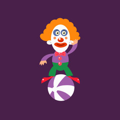 Clown Balancing On Ball