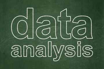 Information concept: Data Analysis on chalkboard background